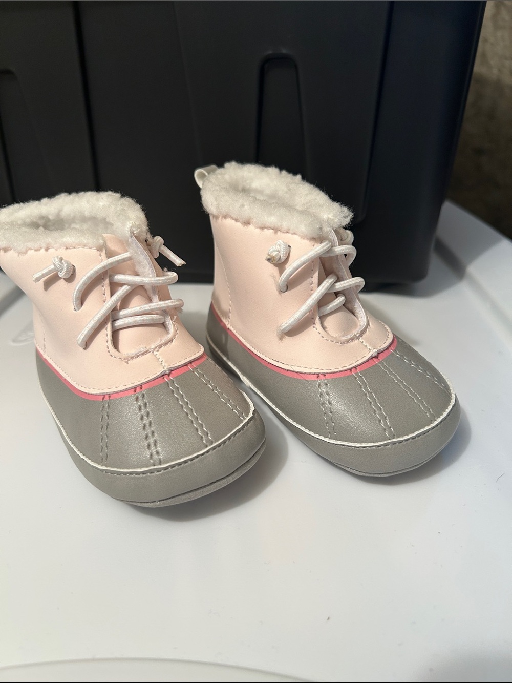 Carter's Pink and Gray Faux-Fur Lined Toddler Boots BRAND NEW!